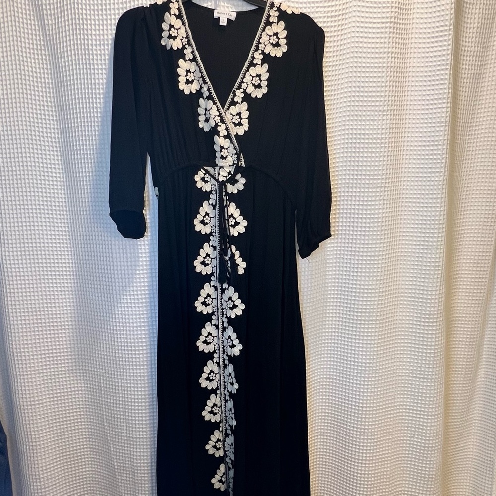 Boutique black boho dress
